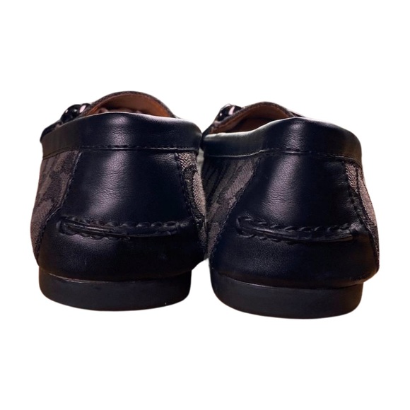 Coach Monogram Olive Black & Gray Signature Leather Loafer Shoes Size 7 - Picture 5 of 12